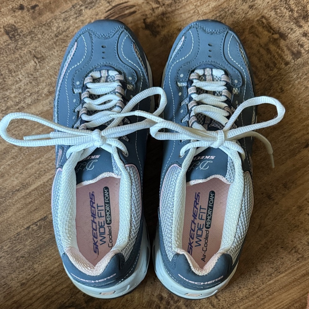 Skechers Blue and Pink Lace-Up Sneakers - Picture 3 of 6